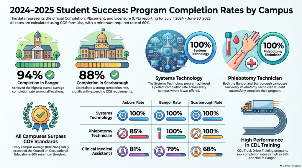 NTI's Completion, Graduation & License rate in 2025