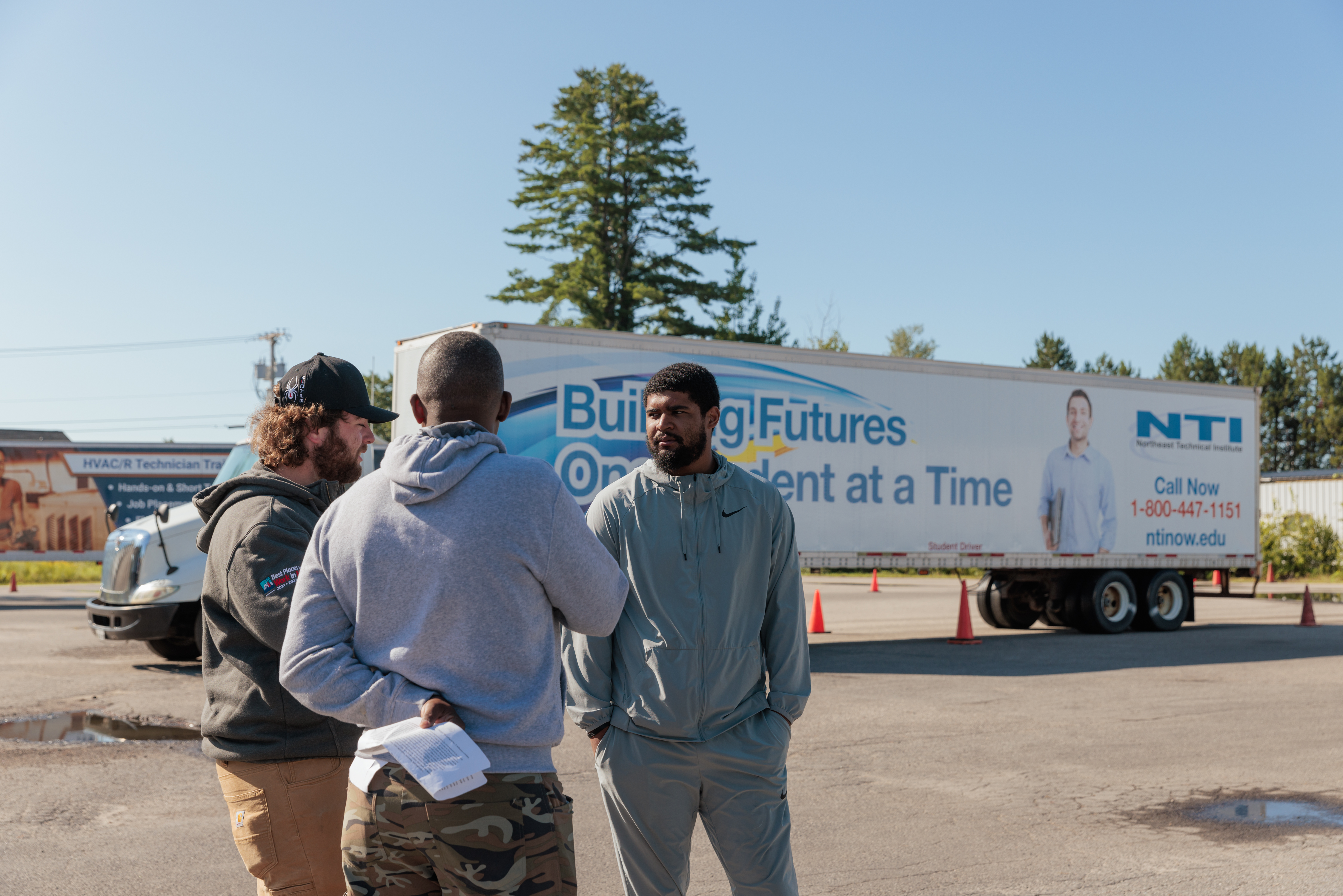 students post graduation from Maine's CDL-A program NTI in Scarborough.